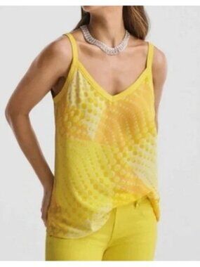 CAbi Women's Size Medium Sunbeam Yellow V-Neck Cami Tank Top Style 6312 Spring